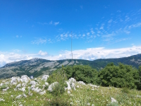 Il dipolo dei 40 metri e sullo sfondo Monte Gennaro