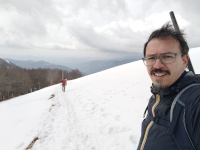 Il sentiero innevato sulla via del ritorno